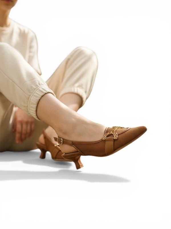 Slingback  gold&gold